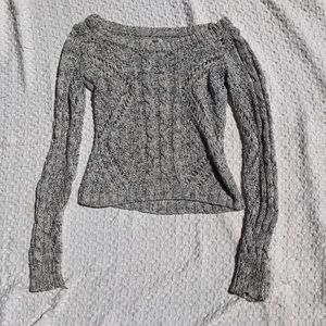 Off the Shoulder Open Stitch Light Weight Sweater